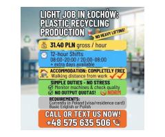 Workers for Plastic Recycling Production